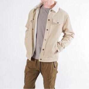 Trademark Brooklyn Cloth Tan Corduroy Sherpa Lined Trucker Jacket Size Small